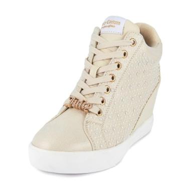 Imagem de Juicy Couture Tênis feminino plataforma plataforma cano alto - Journey, Jiggle Ivory/Pearls, 41