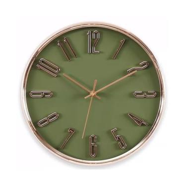 Imagem de hezhuhe2258 Relógio de parede, sala de estar, relógio de parede luxuoso, moderno, moderno, criativo, relógio de quartzo para decoração de casa (verde)