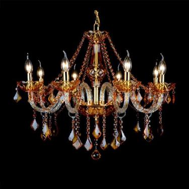 Imagem de Luminária pendente de vela de cristal europeia, sala de estar de luxo, restaurante, quarto, quarto de menina, vila, hotel, loja de roupas, salão de beleza, café, bar, lustre KTV (EA 8 luzes)