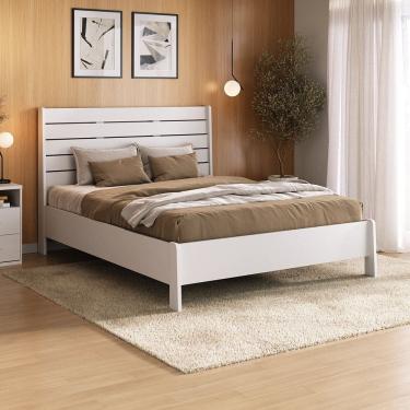 Imagem de Cama Casal 100% Mdf Bp 120x144,5cm Roma Branco