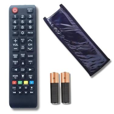 Imagem de Controle Remoto Universal Para Todos Os Televisores Samsung Substituição Para Toda Tv LCD LED HDTV 3D Tecla Smart Hub Com Pilhas E Capa