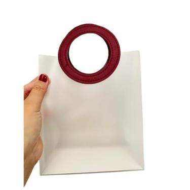 Imagem de 5 A 20 Sacola Pequena Plástica Embalagem Transparente Fosca Presente Alça (MARSALA REDONDA,17 SACOLAS)