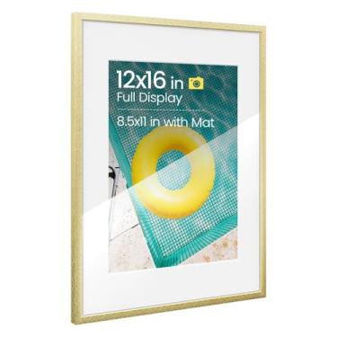 Imagem de Porta-retratos Heimlove 12x16 Metal Alumínio Dourado