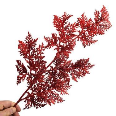 Imagem de Galho decorativo vermelho glitter - TOK DA CASA, 85cm