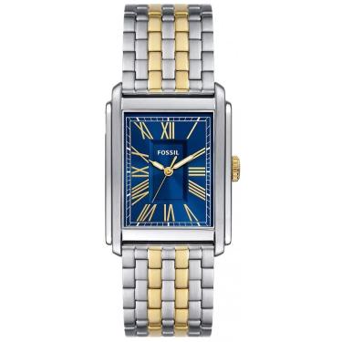 Imagem de Relógio Fossil Masculino Ref: Fs6010/1kn Clássico Retangular Bicolor
