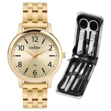 Imagem de Kit Relógio Condor Masculino Dia A Dia Dourado CO2035NRR/K4X-Masculino