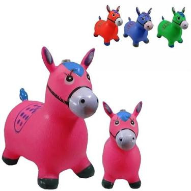 Imagem de Brinquedo Infantil Inflável Musical, Cavalo Pula Pula de Borracha com Luz, Colorido, Educativo para Crianças, Cavalo inflável pula pula, Brinquedo inflável cavalo de montar (cores sortidas)