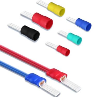 Imagem de Terminais pré-isolados DBV 100 peças de cobre puro conectores paralelos abertos a ar prensa a frio orelhas de fio plug-in para fiação elétrica (DBV2-10 100 peças)