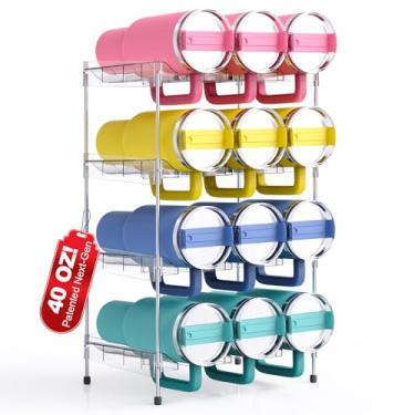 Imagem de Organizador reutilizável empilhável com alça para garrafa de água para Stanley 1,134 g com alça de copo, acessórios Stanley para despensa, armário e organização e armazenamento de cozinha, suporte de