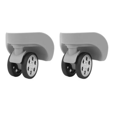 Imagem de aqxreight Atualize Sua Bagagem Com Rodas Silenciosas Rotativas de 360 ​​graus Em Ouro Rosa - Rodízios de Borracha de Abdominais Com Parafusos (Cinza claro)