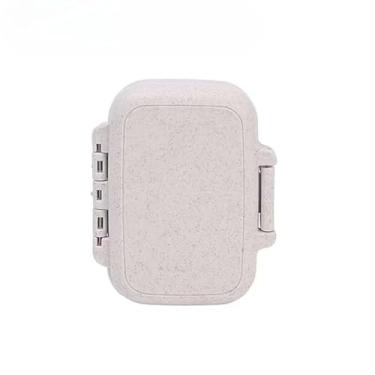 Imagem de Porta Comprimidos Portátil com 3 Divisórias - Organizador de Remédios para Viagem e Dia a Dia(4,Branco)