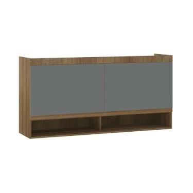 Imagem de Armário Aéreo Maleiro Modulado 2 Pts 165cm Veneza Luciane Mó Avelã Pf/