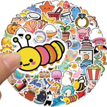 Imagem de 100 peças de adesivos fofos de desenhos animados perfeitos para álbuns, agendas, laptops, para-choques, skates, garrafas de água, computadores, telefones