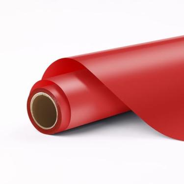 Imagem de Rolo de vinil permanente vermelho para todas as máquinas de corte, cortadores de matriz - vermelho fosco, 30,5 cm x 11 pés, impermeável, descasque e cole, decoração de casa e decorações de festa