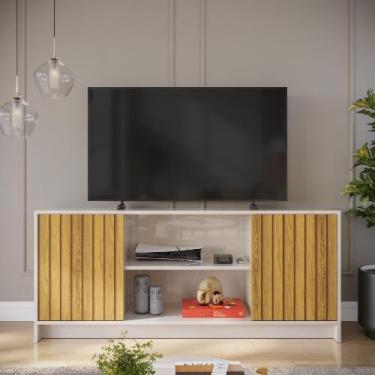 Imagem de Rack Para Sala TV Até 40 Polegadas MDP Com Nicho e Prateleira 108cm Li