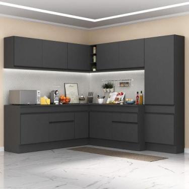 Imagem de Armário De Cozinha Completa De Canto Preto - MULTIMOVEIS