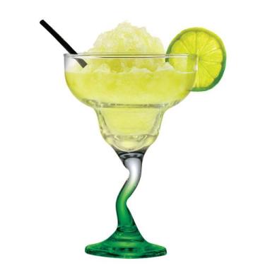 Imagem de Taça de Vidro Haste Verde Margarita Twister Para Drink 300ml - Ruvolo
