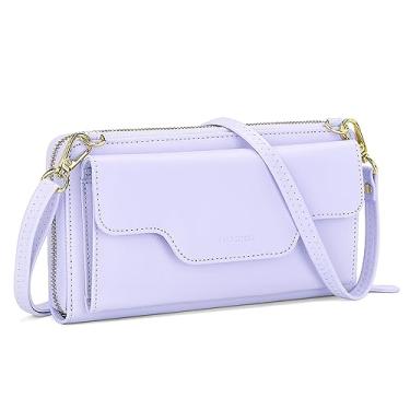 Imagem de nuoku Bolsas transversais, carteiras de pulso, pequenas bolsas clutch - celular e carteira RFID para mulheres, 10 - Roxo claro