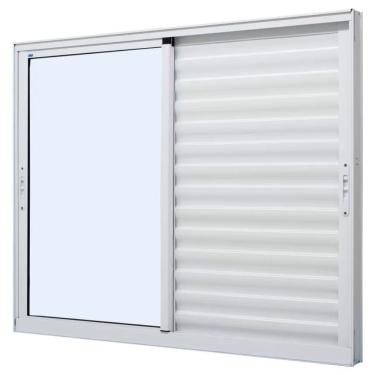 Imagem de Janela Veneziana Caribe 3 Folhas 1,20x1,00m Branca - 1006-73 - JAP