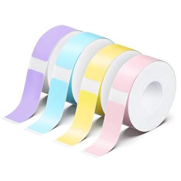 Imagem de 4 peças de etiquetas térmicas, fitas adesivas coloridas para escritório, casa, impressoras de etiquetas