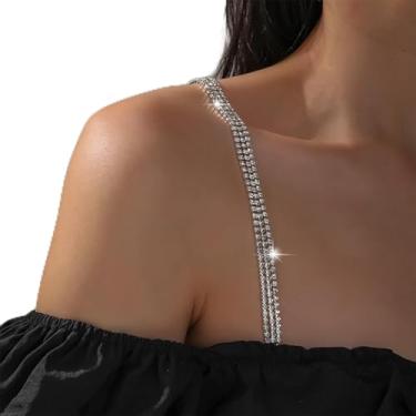 Imagem de Sutiã com strass antiderrapante, alças ajustáveis, corrente de cristal, acessórios de joias, moda de verão, Medium, latão, Sem Pedra Preciosa