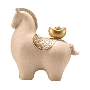 Imagem de Ｂｅｓｇａ Estátua de Cavalo, Escultura de Cavalo, Arte Artesanal, Colecionável, Estátuas Modernas em Resina, Ornamento para Mesa, Armário, Centro de Mesa, Prate, Cabeça Inferior de Areia