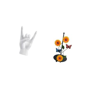 Imagem de Fenteer Porta-toalhas de Papel em Formato de Escultura de com Gesto Criativo, Dispensador de Lenços de Papel Vertical com Design de Gesto de Mão, Ide