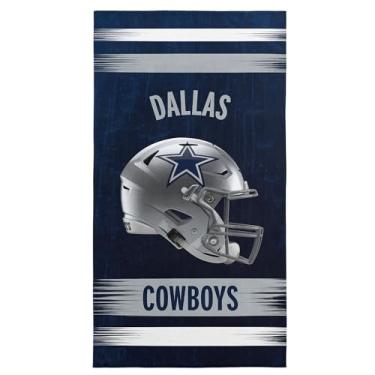 Imagem de Toalha de praia de microfibra NFL Dallas Cowboys, 76 x 152 cm – Secagem rápida, resistente à areia, leve, altamente absorvente, design Blitz