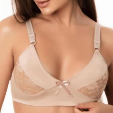 Imagem de Kit 3 Sutiã Sustentação Reforçado Sem Bojo Renda - Mifra Lingerie, G, 