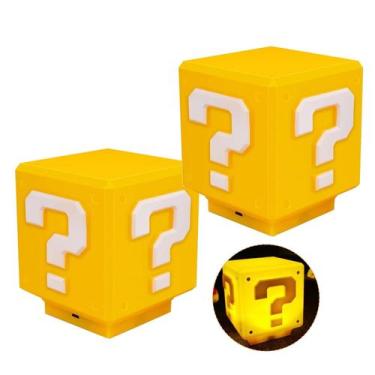 Imagem de Night Light TLAOTNIY Super Bros Mini Question Block USB, pacote com 2
