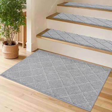 Imagem de Tapete COSY HOMEER Edging Antiderrapante Stair Tread 51x81 cm cinza