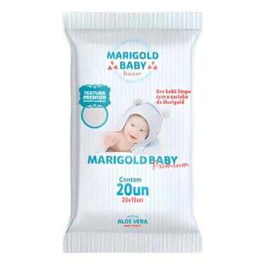 Imagem de Lenço Umedecido Marigold Pocket Premium Rosa Ou Azul C/ 20un, Azul