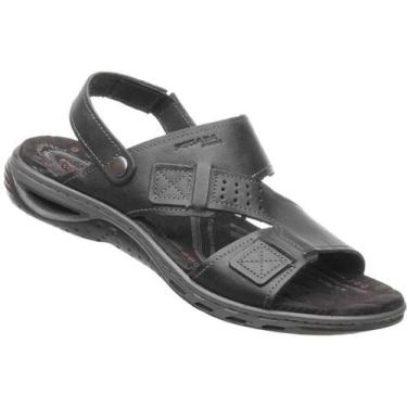 Imagem de Sandália Masculina Pegada Couro Legitimo  Amortecedor 31662 , Preto, 4