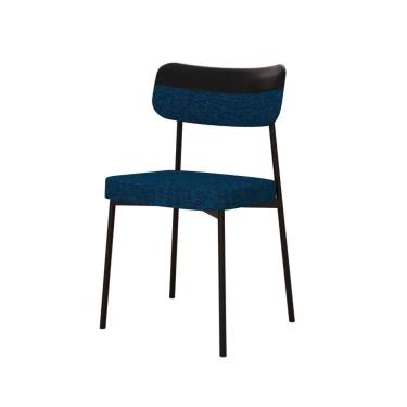 Imagem de Cadeira Mynna Fixa C/4 Pes 525 X 470 X 790 Mm C/1 Un. Crt.azul/courino Preto Corriente Azul/courino Preto