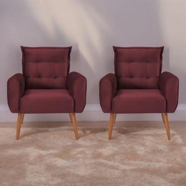 Imagem de Jogo De Poltronas Decorativas Park Veludo Vinho