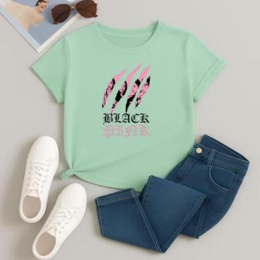 Imagem de Camiseta 100% Algodão Estampa Blackpink Garras 611 Look Outfit Malha C