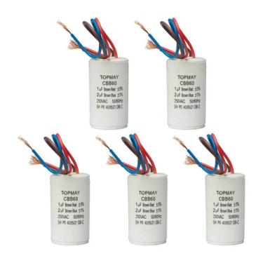 Imagem de 5x Capacitor Partida 1uf+2uf - 250v P/ Motor Ventilador - CHIPSCE