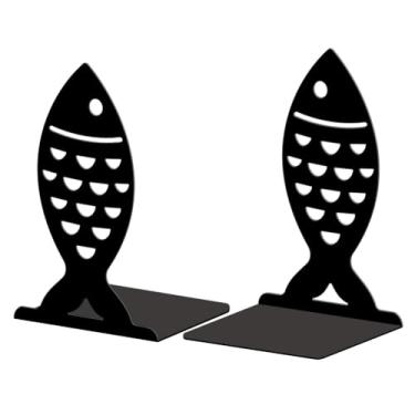 Imagem de Peacoblue Suportes de livros de metal para prateleiras, tampas de livros de estudo resistentes decorativas modernas para escritório, mesa, prateleira, sala 13,5 x 11 x 20 cm de ferro fundido simples