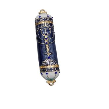Imagem de Mezuzá Judaico Luxo 13cm - Importada De Israel - azul