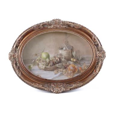 Imagem de VINLIFE Molduras vintage 10 x 15 cm ornamentadas bronze antigas com capa de vidro real para exibição de parede e mesa, decoração de parede de galeria, decoração de casa vitoriana, oval