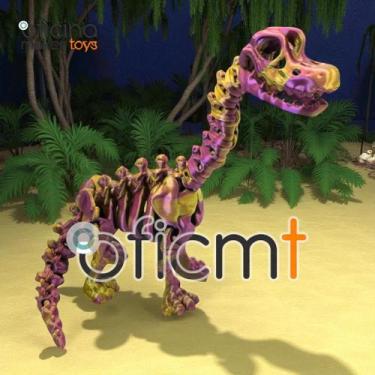 Imagem de Braquiossauro Esqueleto Articulado com Graveto Brinquedo Jurassic Fóss