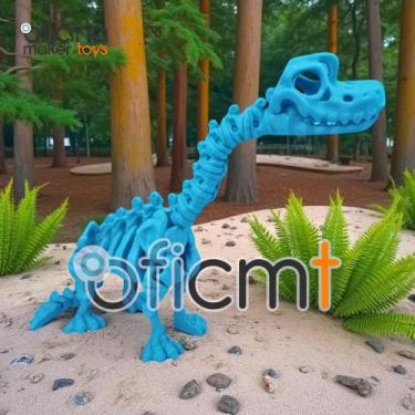 Imagem de Braquiossauro Esqueleto Articulado com Graveto Brinquedo Jurassic Fóss