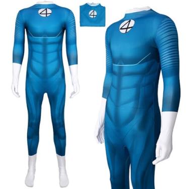 Imagem de ZionYond Unisex Blue Jumpsuit Adult Uniform 3D Printed Jumpsuit 2025 Movie Costume Halloween (Blue, XL)
