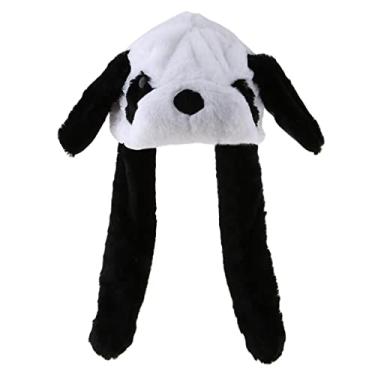 Imagem de Luzhengyang Cute Cartoon Panda Head Hat with Moving Ears Plush Animal Ear Muff - Fun Novelty Party Hat for Kids and Adults - Perfect for Halloween and Christmas Parties