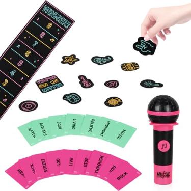 Imagem de Music Board Games for Family Night, Family Karaoke Game, 8+ Year Olds, 2-10 Players - with 250 Lyrics (125 Cards) for Hilarious Game Nights & Birthday Party, Kids Gift