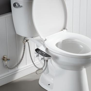 Imagem de ANNWA Acessório de bidê para assento de vaso sanitário, bidê não elétrico, água quente e fria, acessório de bidê, vaso sanitário, ajustável, temperatura da água, lavagem posterior/feminina, bocal