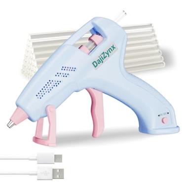 Imagem de Pistola de cola quente sem fio com 30 bastões de cola premium (7 × 150 mm), aquecimento rápido dos anos 90, 2600 mAh Tipo-C recarregável para artesanato DIY, reparos domésticos, projetos criativos e