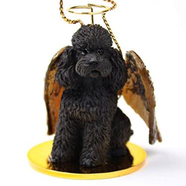 Imagem de Poodle Chocolate com ornamento esportivo de anjo para animais de estimação