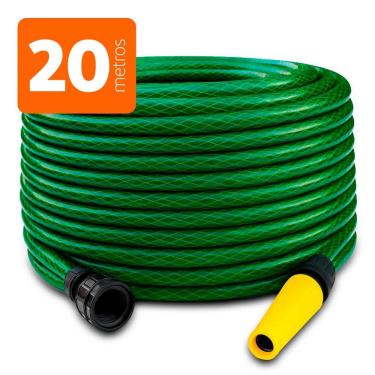 Imagem de Mangueira Para Jardim Reforçada em PVC Anti-torção com Engate e Esguicho Verde - Unifios
