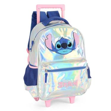 Imagem de Mochila Escolar Stitch Holografica Infantil Luxcel Rodinha